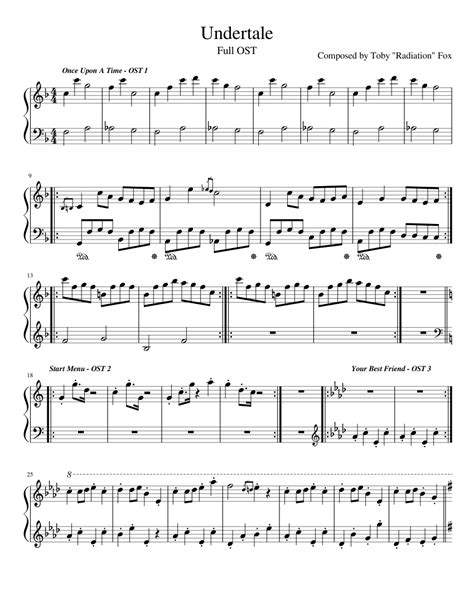 Undertale Complete Piano Score - Sheet Music From The Game UNDERTALE